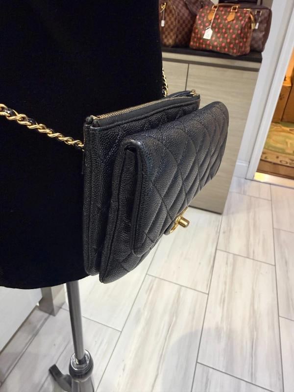 Chanel Shiny Caviar Pick Me Up Flap Belt Bag Black (2022) - 13