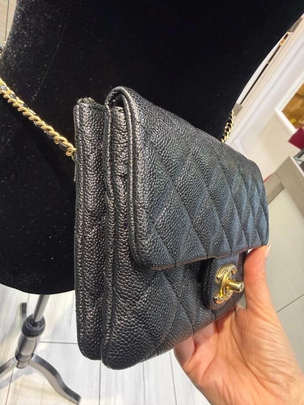 Chanel Shiny Caviar Pick Me Up Flap Belt Bag Black (2022) - 5