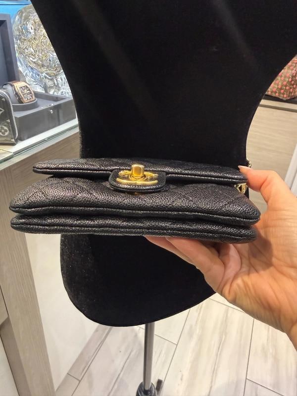 Chanel Shiny Caviar Pick Me Up Flap Belt Bag Black (2022) - 6
