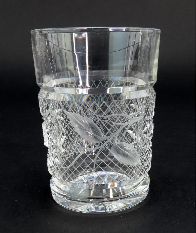 Dazzling American Brilliant Period Intaglio Cut Glass Water Pitcher w 4 Cups - 5