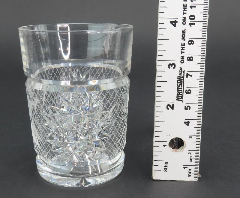 Dazzling American Brilliant Period Intaglio Cut Glass Water Pitcher w 4 Cups - 6