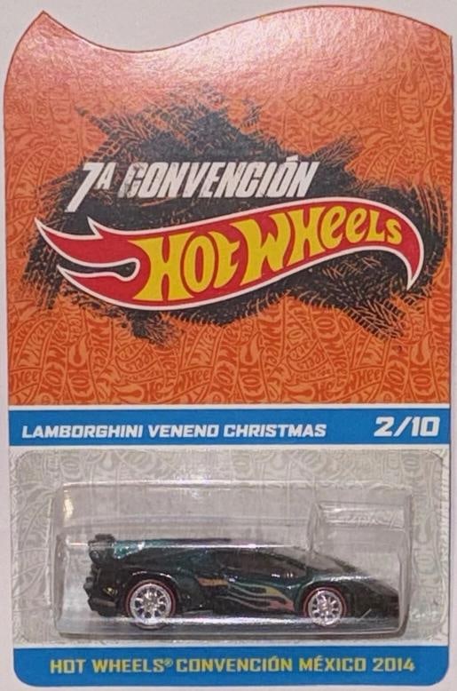 Green LAMBO VENENO Hot Wheels 2014 Mexico Convention #2/10 Christmas Special - 2
