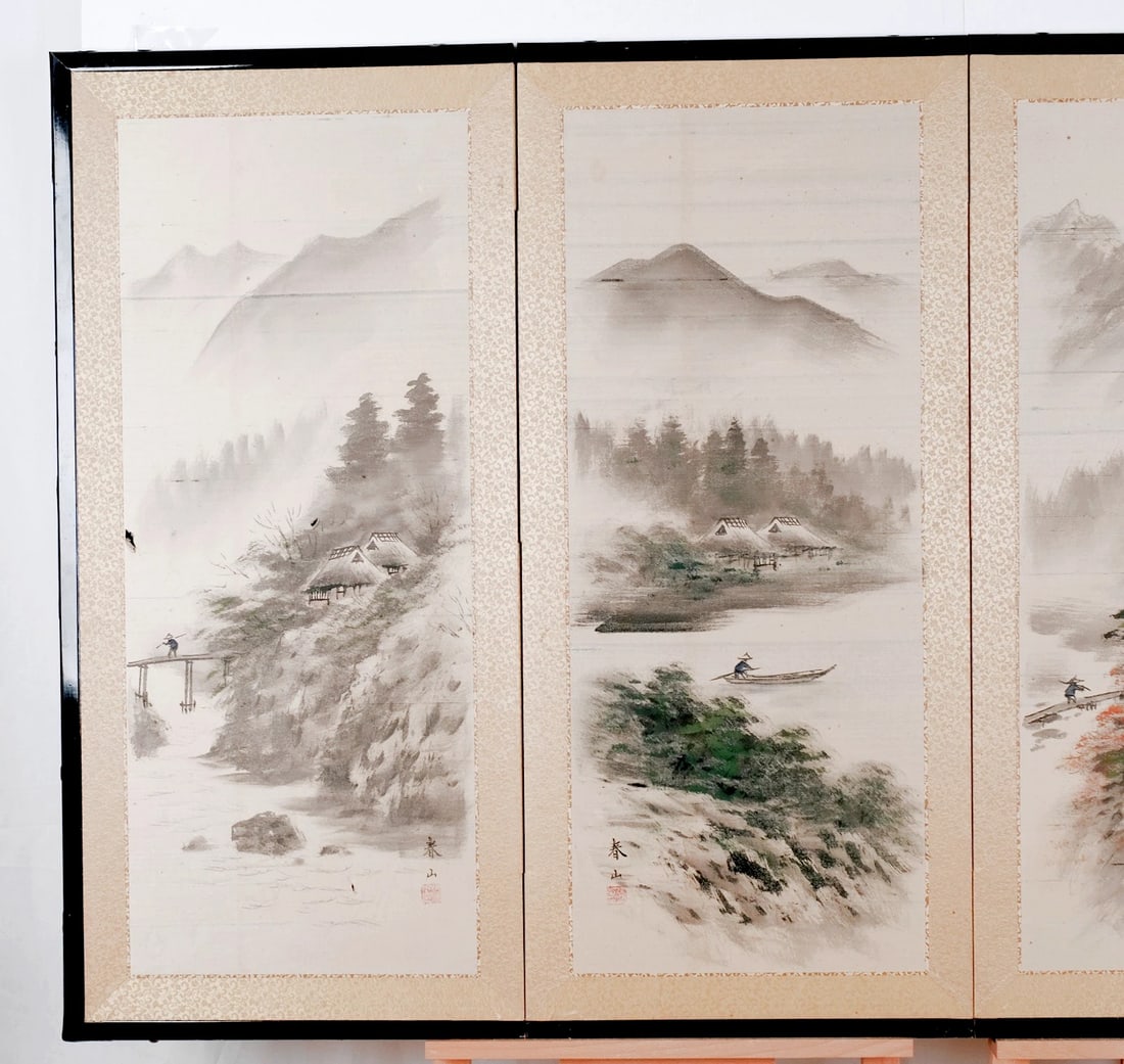 Japanese 4-Panel Folding Screen - 3