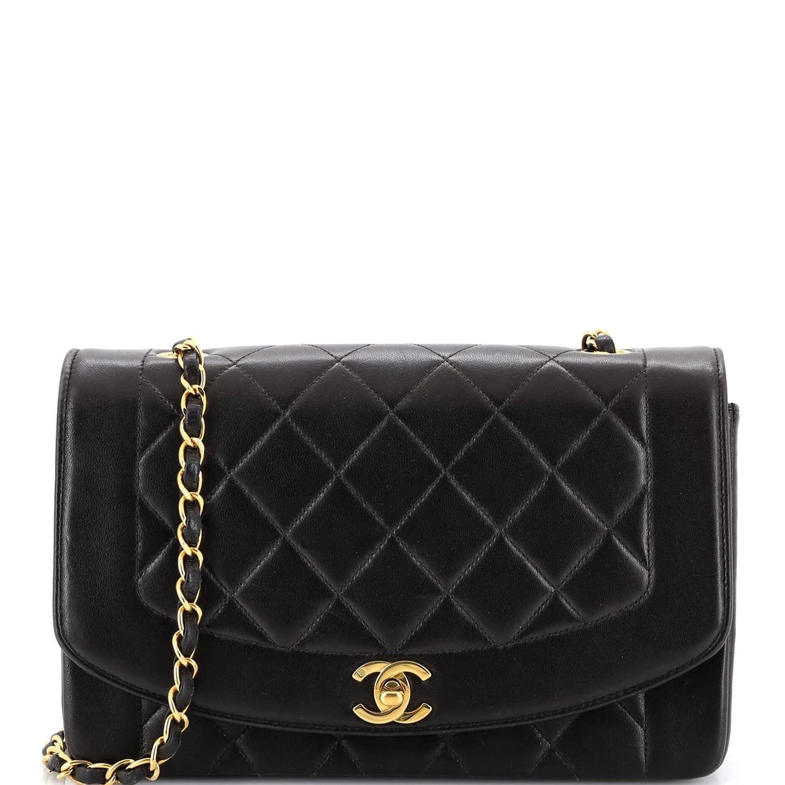 Chanel Vintage Diana Flap Bag Quilted Lambskin Medium (1 of 7)