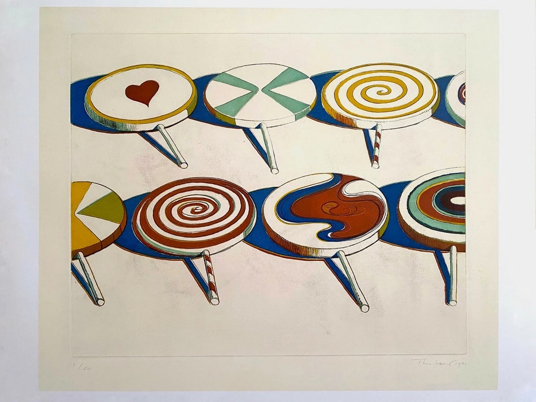 WAYNE THIEBAUD OFFSET LITHOGRAPH PRINT POP ART MUSEUM POSTER "BIG SUCKERS" 1971 (1 of 12)
