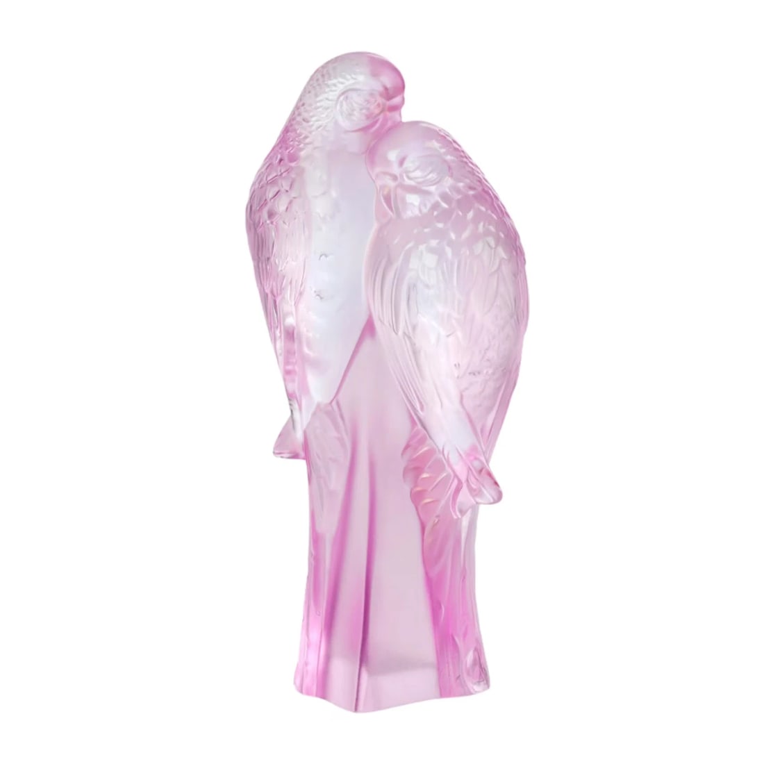 LALIQUE TWO PARAKEETS PINK LUSTER SCULPTURE #10802000 BRAND NIB BIRDS (1 of 3)