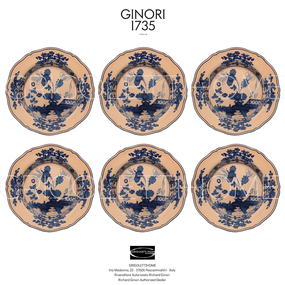 Richard Ginori Oriente Italiano Cipria Set 6 Dinner Plates cm 26,5 - inch 10.43: Condition: New: A brand-new, unused, unopened, undamaged item in its original packaging (where packaging is applicable). Packaging should be the same as what is found in a retail store, unless the ite