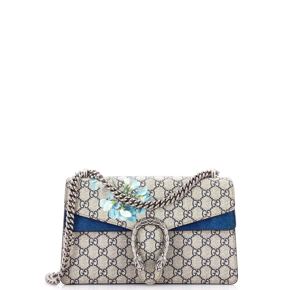 Gucci Dionysus Bag Blooms Print GG Coated Canvas Small: Condition: Pre-owned - Good,Brand: Gucci,Exterior Material: Canvas Coated,Style: Shoulder Bags,Exterior Color: Blue,Department: Women,Size: Small,Accessories: Dust BagCondition: Very good. Exterior: s