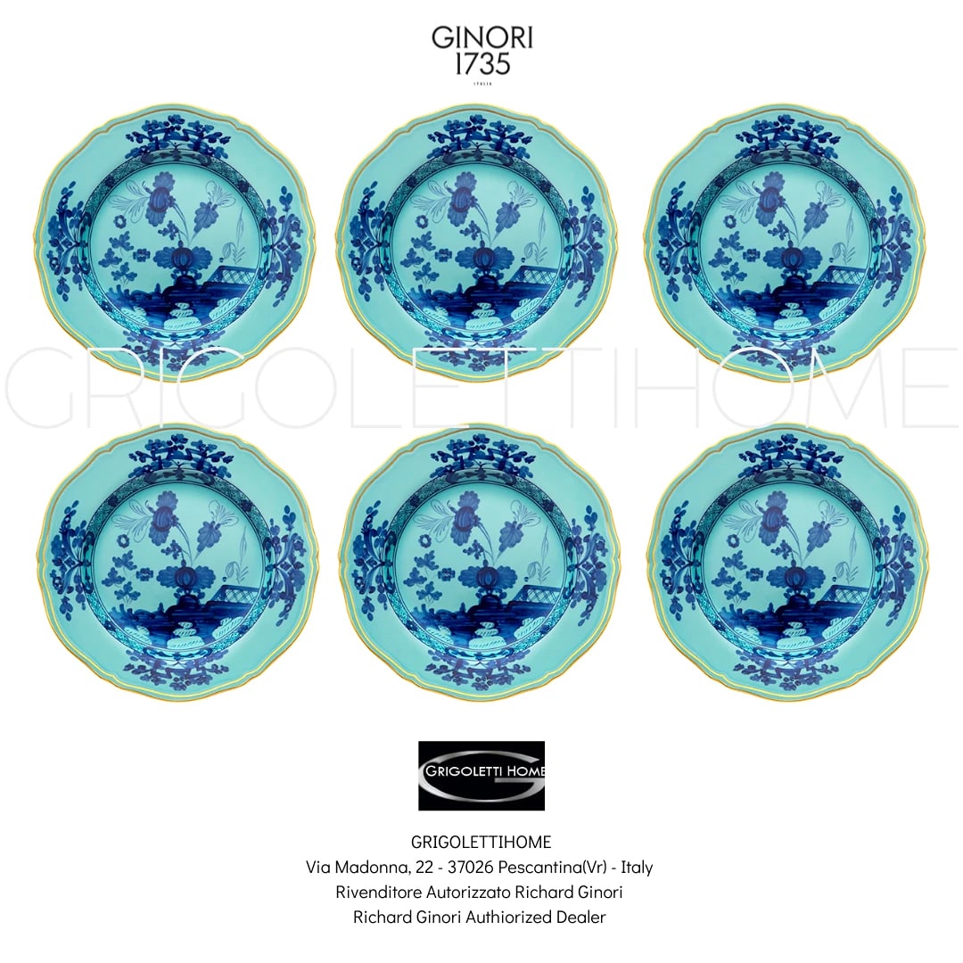 Richard Ginori Oriente Italiano Iris - Set Of 6 Dinner Plates Ø CM 26.5/In 10.43: Condition: New: A brand-new, unused, unopened, undamaged item in its original packaging (where packaging is applicable). Packaging should be the same as what is found in a retail store, unless the