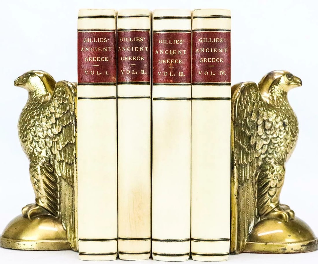 1801 History of Ancient Greece Leather Bound by Birdsall Vellum 219 Years Old: Country of Origin: United Kingdom,Author: John Gillies,Binding: Leather,Language: English,Original/Facsimile: Original,Place of Publication: London,Publisher: A. Strahan,Region: Europe,Special