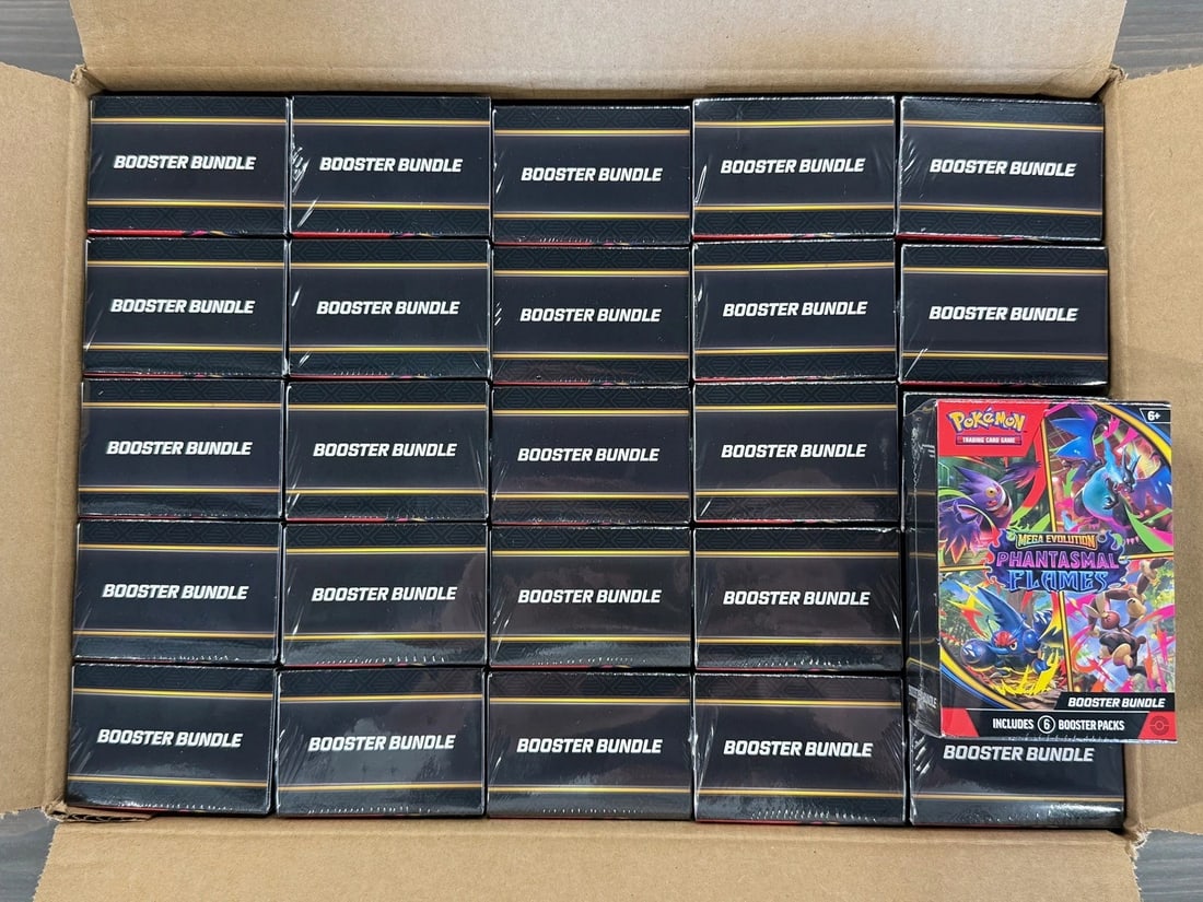 1 box of Pokemon Phantasmal Flames (ME02) Booster Bundle Factory Sealed CASE! 25 Bundles: Condition: New/Factory Sealed: A brand-new, unused, unopened, undamaged item (including handmade items). See the seller's listing for full details. ,Convention/Event: AlienCon,Card Size: