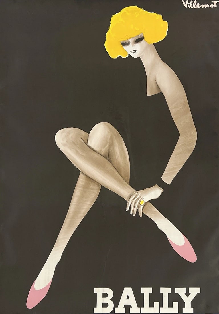 Original Vintage Poster BALLY "BLONDE" Villemot French Shoes Fashion 44 x 63 OL: Condition: Used,Artist: Bernard Villemot,Date of Creation: 1970-1989,Original/Licensed Reprint: Original,Subject: Fashioner,Type: Poster,Year of Production: 1982,Width (Inches): 44.1",Height (Inches):