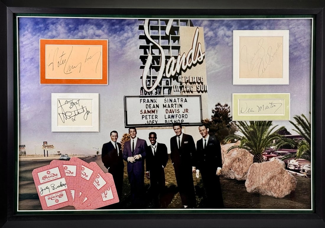 THE RAT PACK F. Sinatra D. Martin P. Lawford S. Davis Jr Signed Framed Auto JSA (1 of 4)