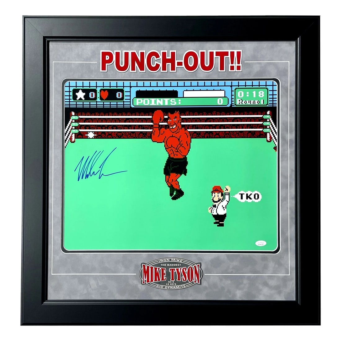 Mike Tyson Autographed Nintendo Punch Out 16x20 Photo Framed Signed JSA NES Game (1 of 6)