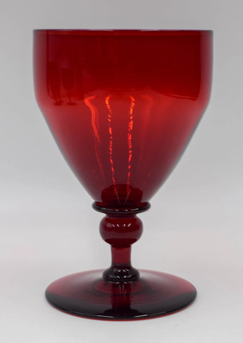 Steuben Selenium Red 5 Piece Place Setting - Signed - 2