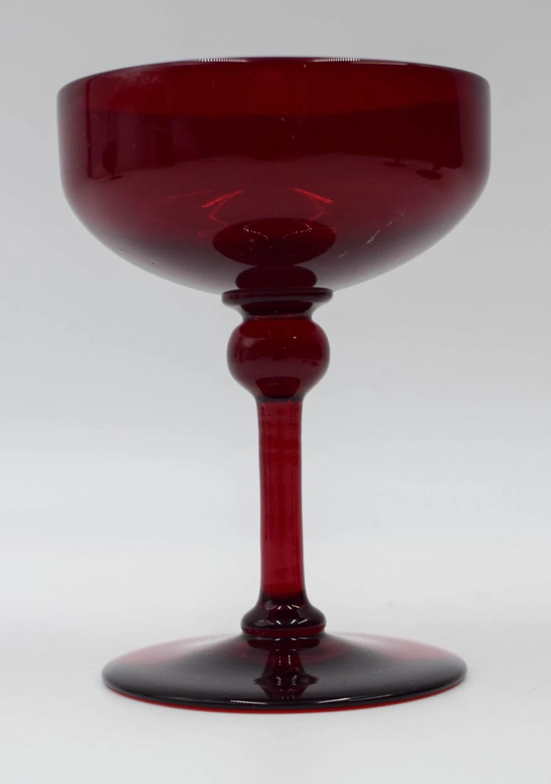 Steuben Selenium Red 5 Piece Place Setting - Signed - 3