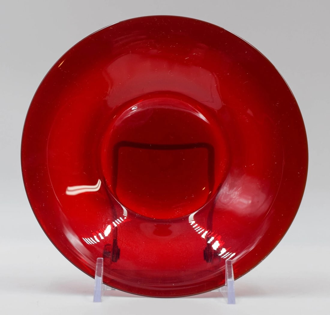 Steuben Selenium Red 5 Piece Place Setting - Signed - 4