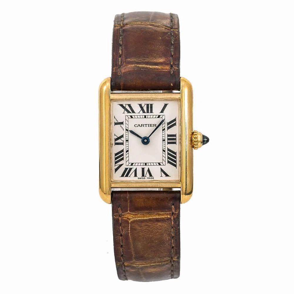 Cartier Tank Louis 2442 W1529856 18K YG Cream Dial Quartz Ladies Watch 22mm: Condition: Pre-owned - Good: This item has been gently used but is in good condition. It might have a few signs of wear, like light scratches or tarnishing. ,Brand: Cartier,Type: