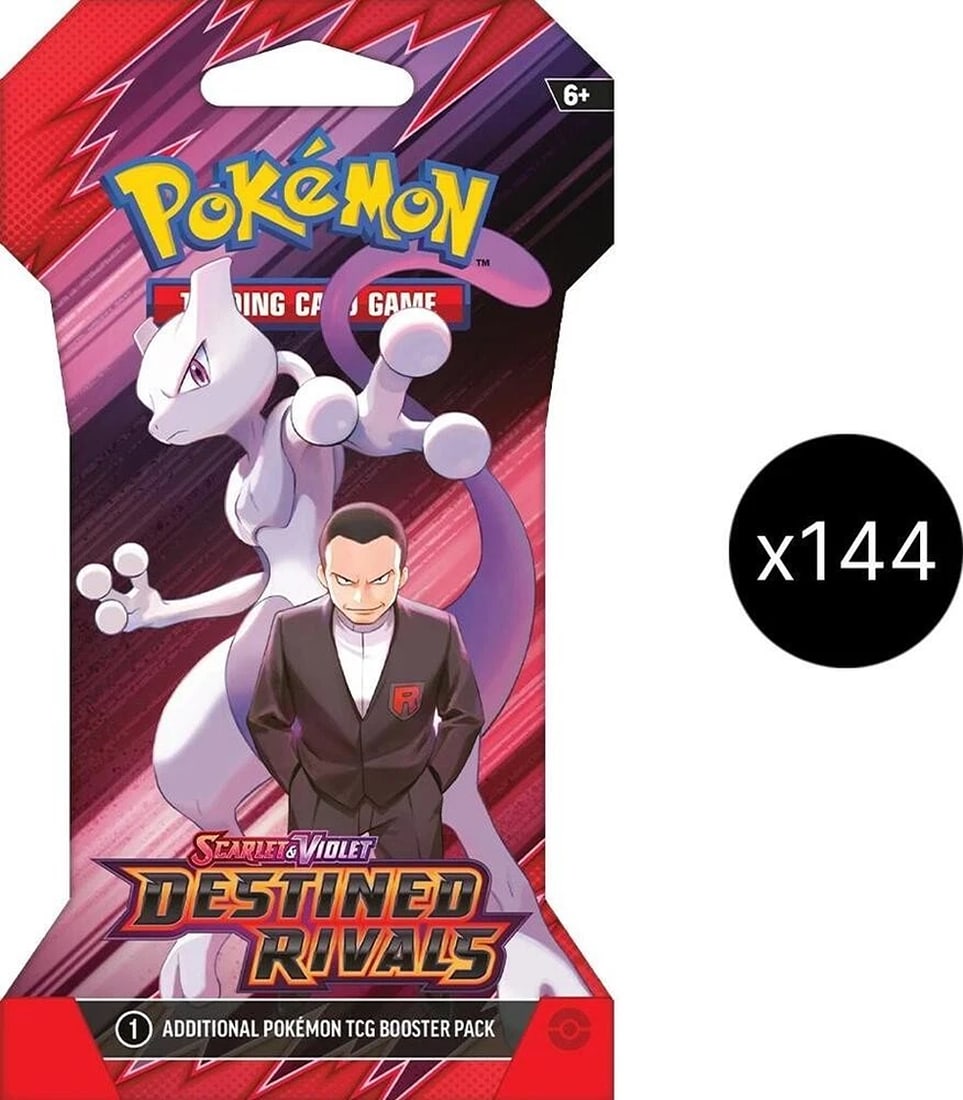 Pokemon TCG S&V Destined Rivals Sleeved Booster Sleeved Master Case (144 Packs): Condition: New/Factory Sealed: A brand-new, unused, unopened, undamaged item (including handmade items).,Card Size: Standard,Game: Pokémon TCG,Set: DESTINED RIVALS,Language: English,Configuration: Bo