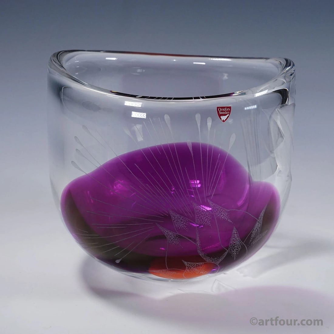 Tree of Live Art Glass Vase by Olle Alberius for Orrefors, Sweden 1977 (1 of 6)