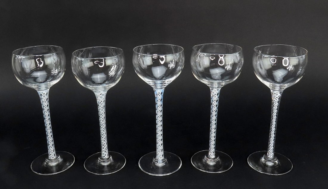 5 Tall Cotton Twist Stem Latticino 3 ozs White Wine Glasses 7 5/8" Tall: Condition: Used: An item that has been used previously. The item may have some signs of cosmetic wear, but is fully operational and functions as intended. This item may be a floor model or store retur
