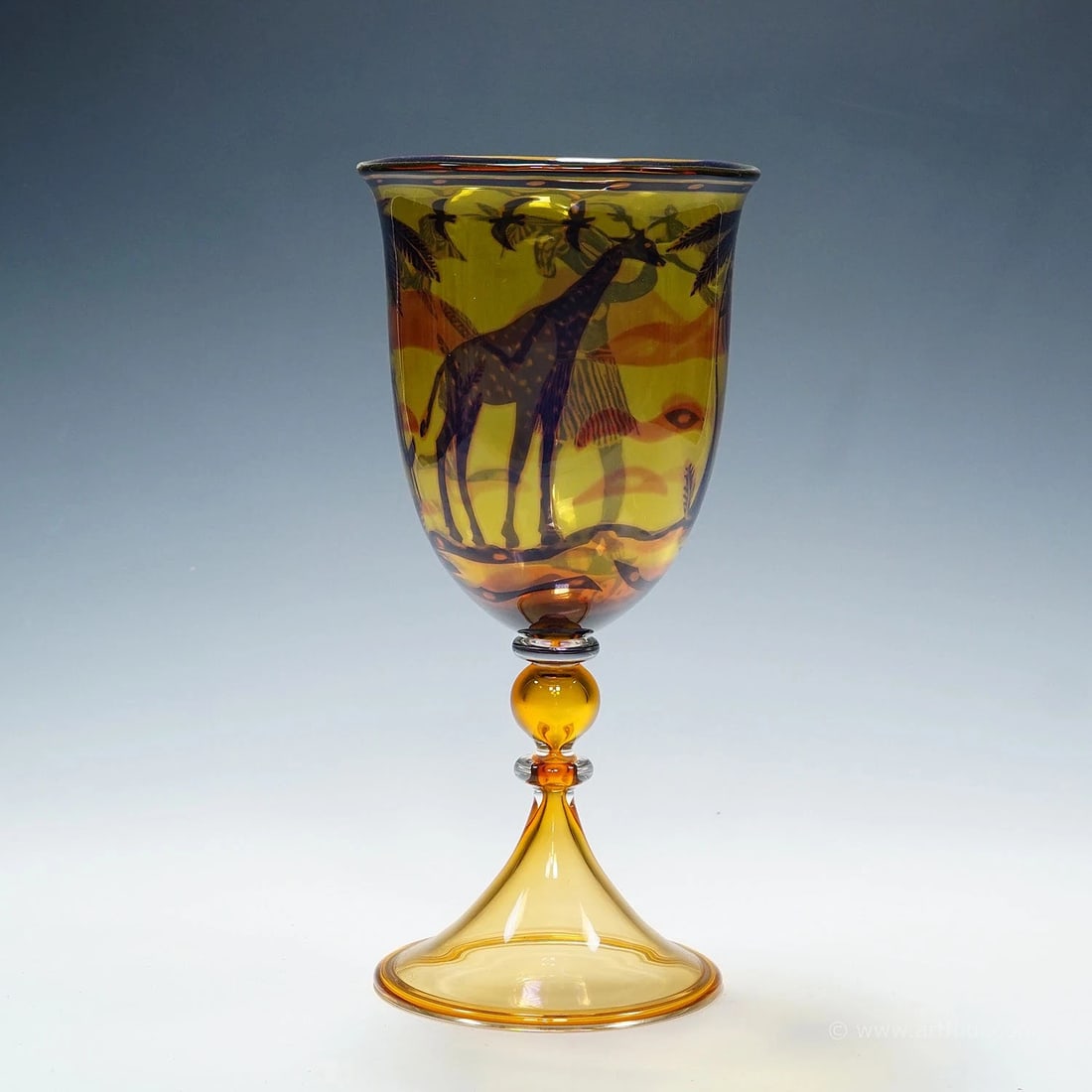 Art Glass Graal Goblet by Wilke Adolfsson 1988 (1 of 11)