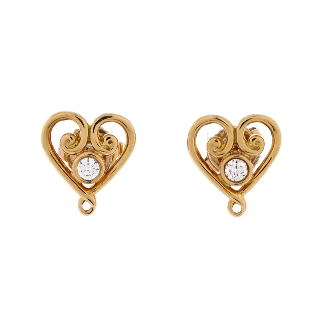 Tiffany & Co. Paloma's Venezia Goldoni Heart Stud Earrings 18K Yellow Gold (1 of 3)