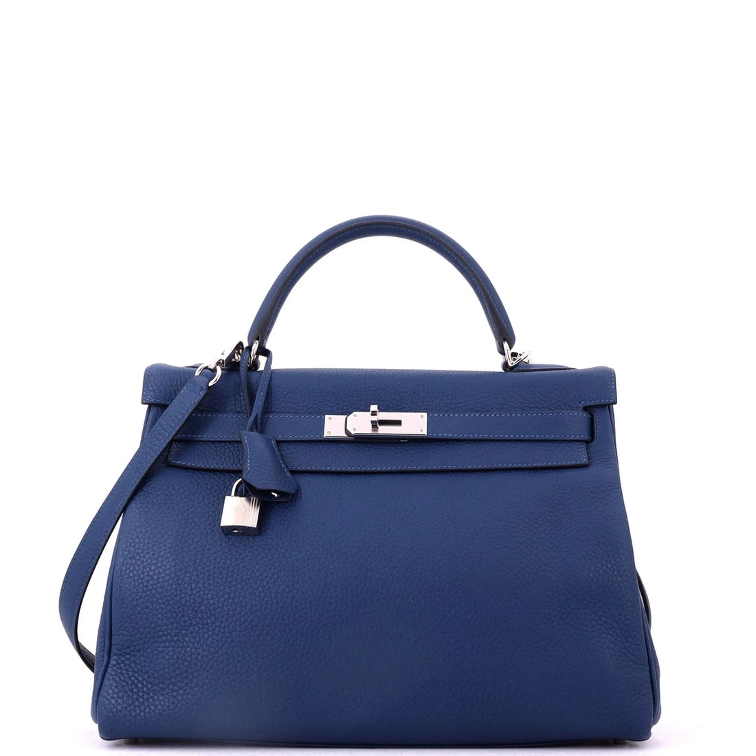 Hermes Kelly Handbag Blue Togo with Palladium Hardware 32 (1 of 8)