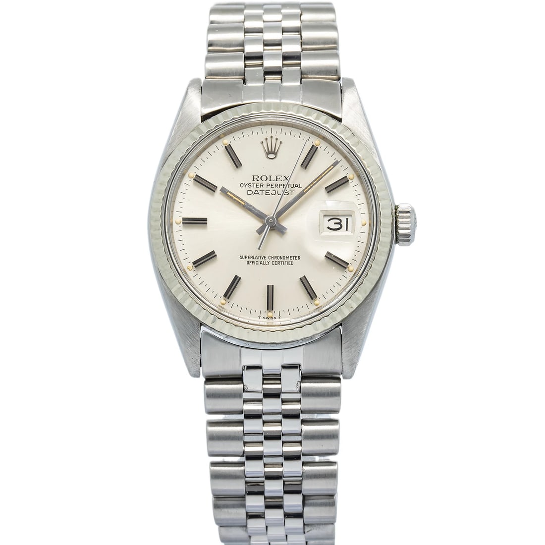 Rolex Datejust 16014 Auto Stainless Steel Jubilee Silver Dial Men's Watch 36mm (1 of 4)