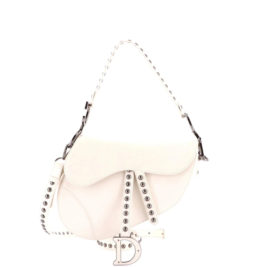 Christian Dior Saddle Handbag with Strap Studded Leather Medium (1 of 7)