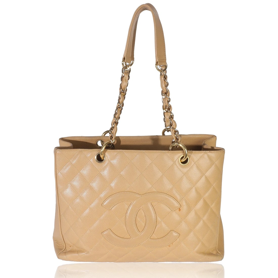 Chanel Beige Quilted Caviar Grand Shopper Tote (1 of 7)