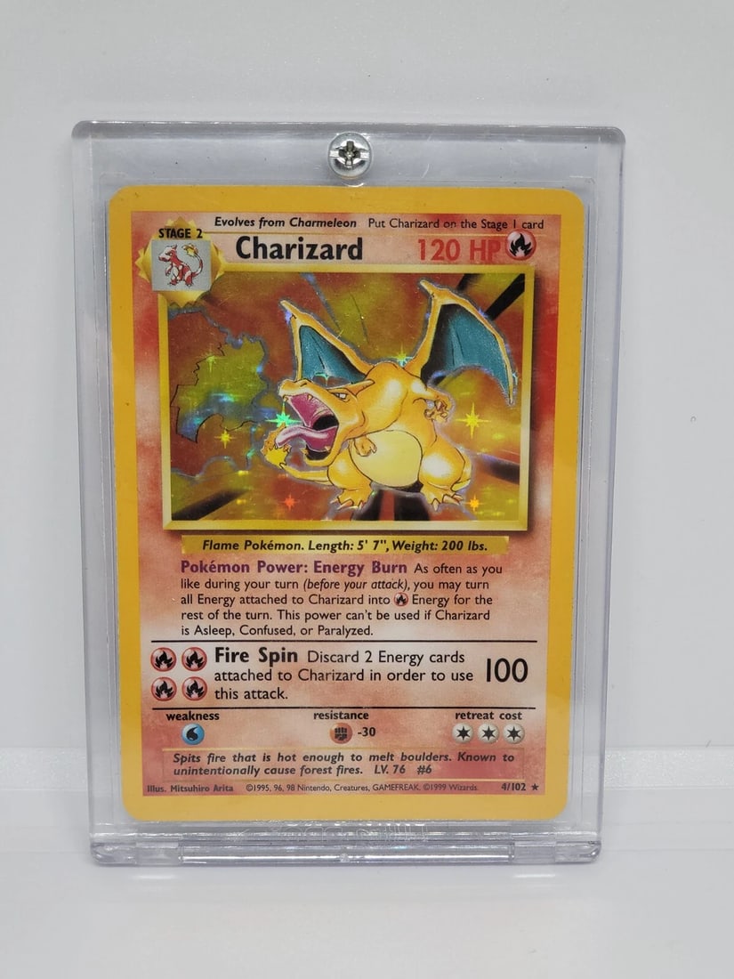 Charizard 004/102 Base Set Holo Vintage Pokemon 151 1995 96 98 PRISTINE GEM CARD (1 of 3)