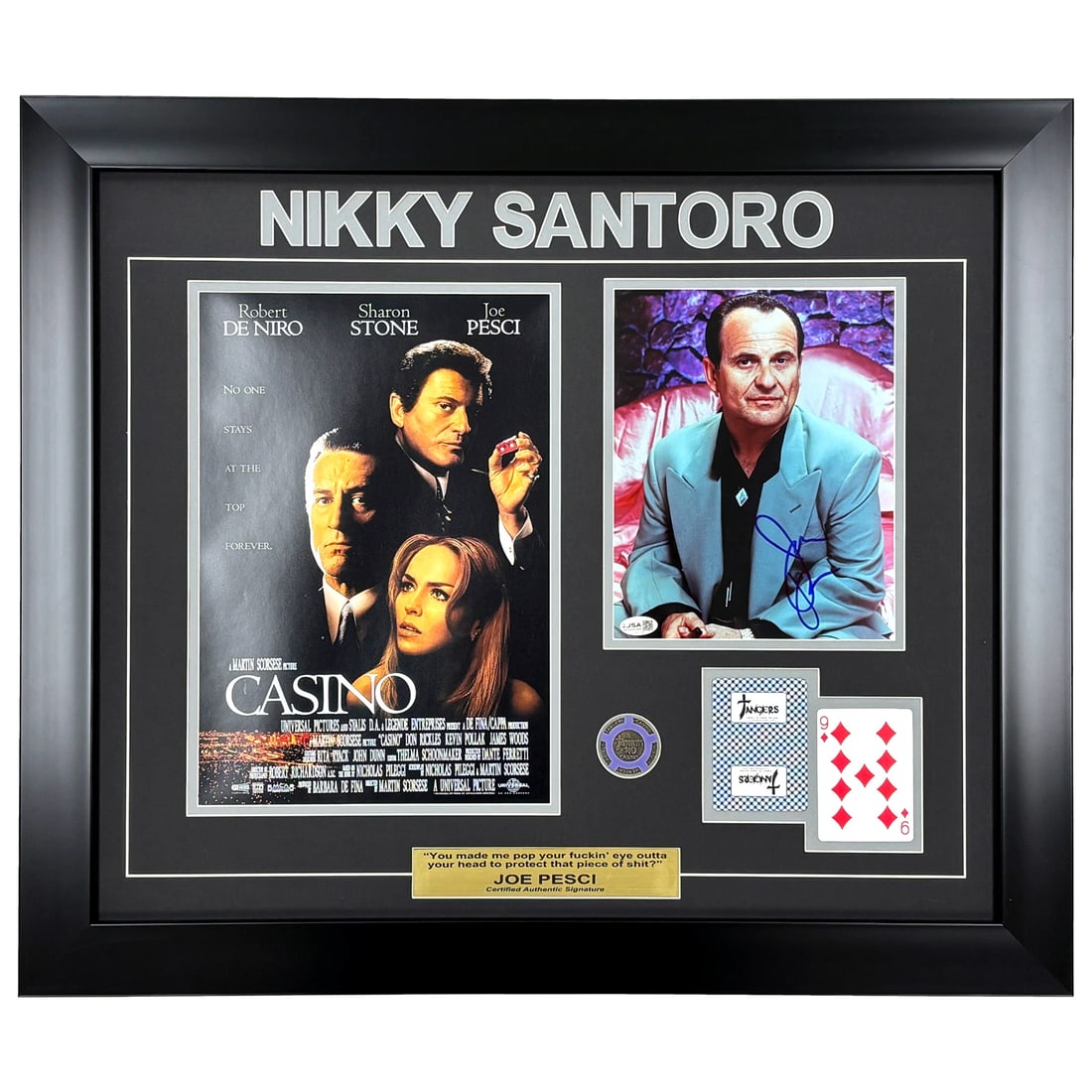 Joe Pesci Casino Movie Autographed 8x10 Photo Framed JSA Tangiers Signed Mafia (1 of 2)