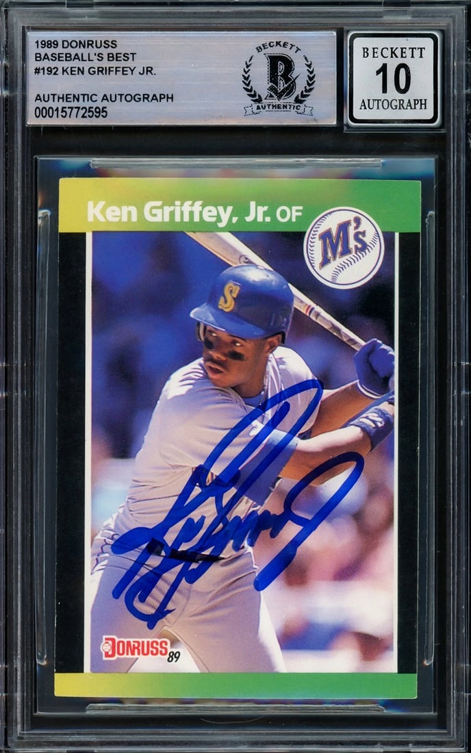 Ken Griffey Jr. Auto 1989 Donruss Baseballs Best RC 192 Mariners Auto 10 Beckett (1 of 2)