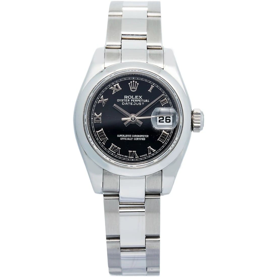 Rolex Datejust 179160 Stainless Steel Oyster Black Dial Auto Women's Watch 26mm: Condition: Pre-owned - Good: This item has been gently used but is in good condition. It might have a few signs of wear, like light scratches or tarnishing.,Brand: Rolex,Movement: Swiss Automatic,WARR