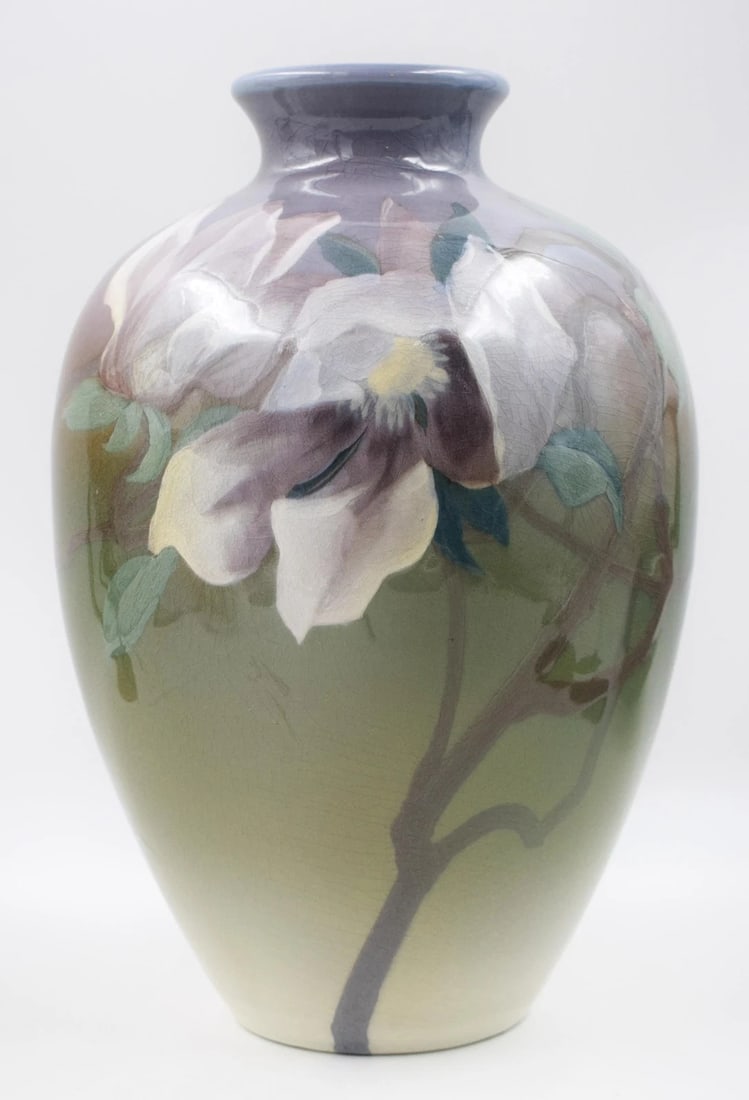 Large Antique Rookwood Vase - Iris Glaze, Artist Signed John D Wareham - 11.5" (1 of 8)