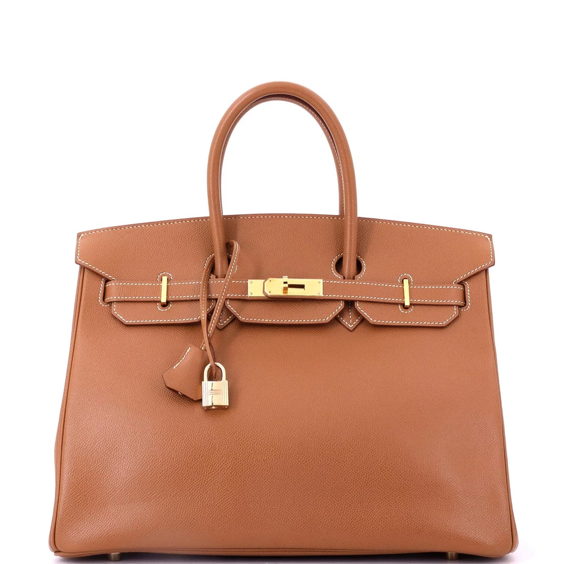 Hermes Birkin Handbag Brown Courchevel with Gold Hardware 35: Condition: Pre-owned - Good,Brand: Hermes,Exterior Material: Leather,Style: Totes,Exterior Color: Brown,Department: Women,Size: 35,Accessories: Lock, Clochette, Keys