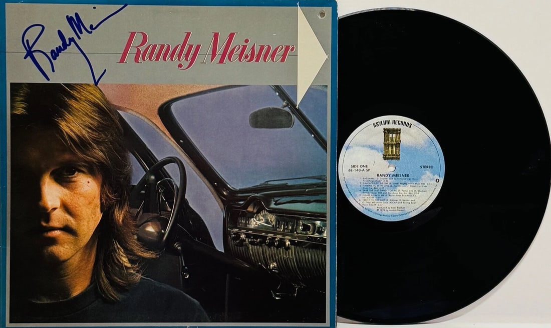 RANDY MEISNER THE EAGLES Signed Autograph LP Cover JSA COA: Industry: Music,Signed: Yes,Autograph Authentication: James Spence (JSA),Object Type: Record,Original/Reproduction: Original