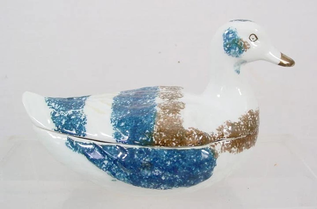 19th Century M S Kuznetsov Russian Porcelain Duck Box/Jar (1 of 5)
