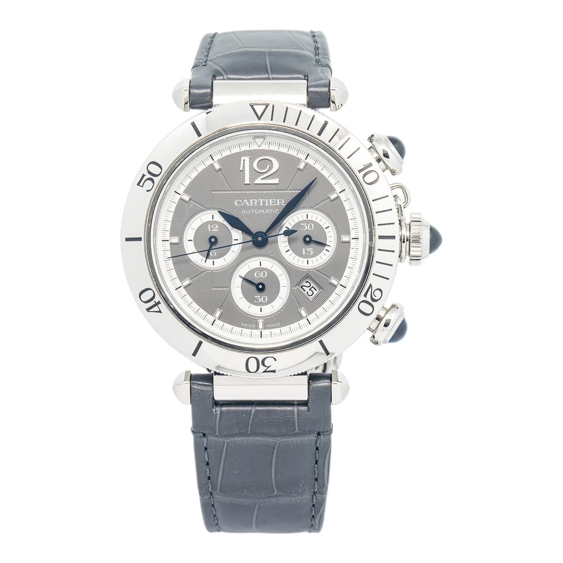 Cartier Pasha Chronograph 4363 WSPA0027 MINT Stainless Grey Dial Auto Men's 41mm BOX & PAPERS (1 of 6)