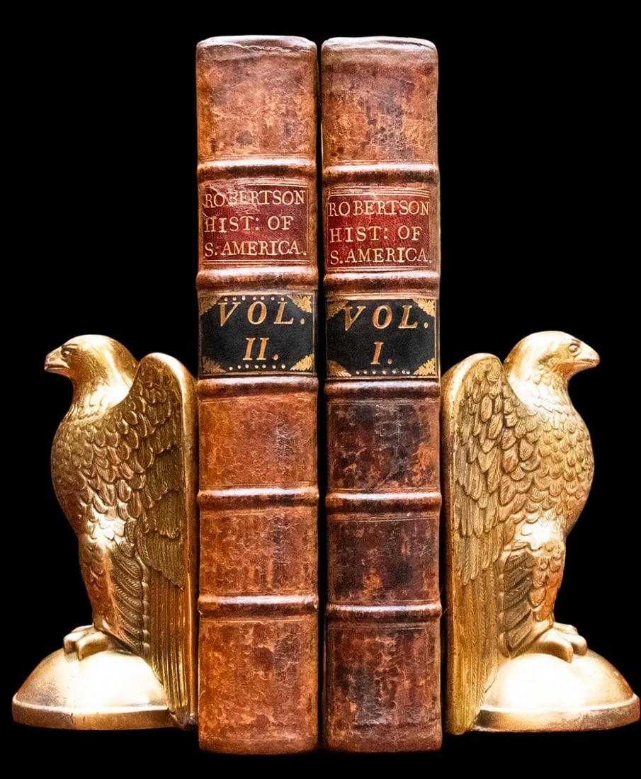 1777 The History of America by William Robertson First Edition Folding Plates: Country of Origin: United Kingdom,Binding: Leather,Language: English,Original/Facsimile: Original,Place of Publication: London,Special Attributes: 1st Edition, Illustrated, Fine Leather Bindings, Rare