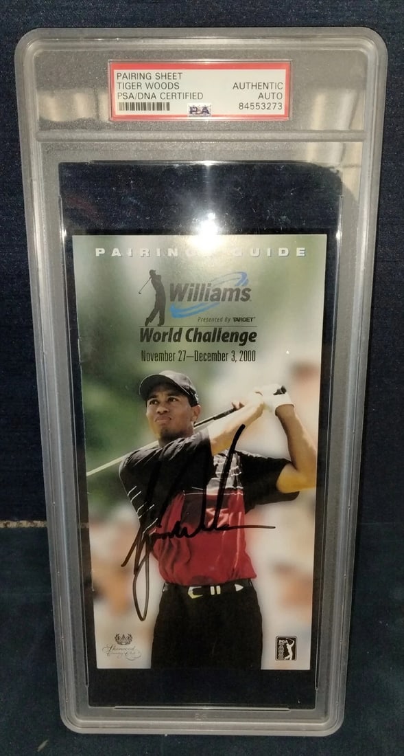 TIGER WOODS Signed/slabbed 2000 Pairing Guide - PSA - *MASTERS - 7
