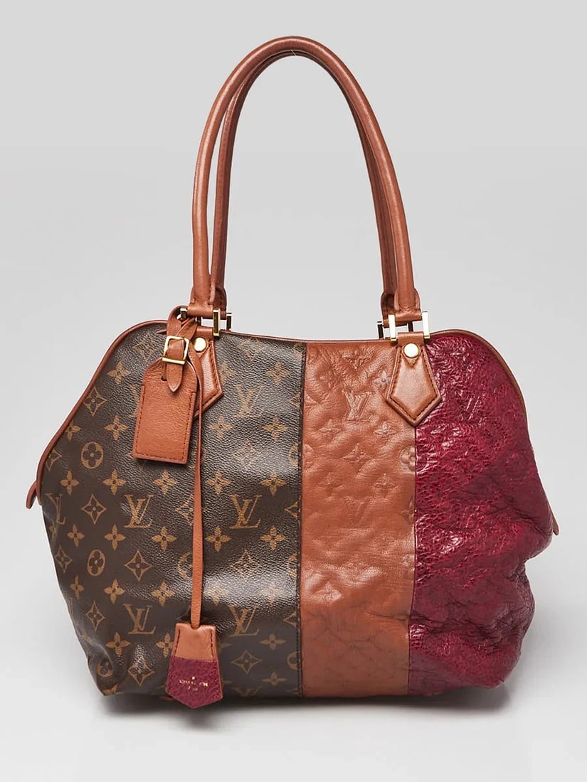 Louis Vuitton Limited Edition Bordeaux Monogram Blocks Zipped Tote Bag: Condition: Pre-owned - Good,Brand: Louis Vuitton,Exterior Material: Leather,Style: Everyday Bags,Exterior Color: Brown,Red,Department: Women