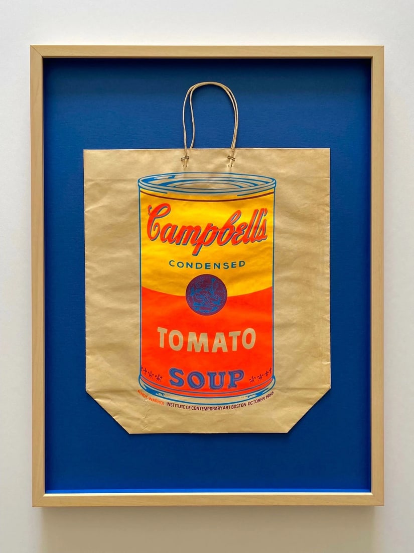 ANDY WARHOL RARE 1966 MCM SOUP CAN SILKSCREEN PRINT FRAMED POP ART SHOPPING BAG (1 of 18)