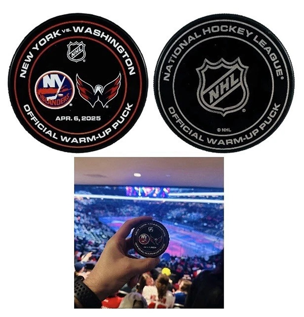 Capitals Vs Islanders Warm Up Used Puck 4/6/2025 Alex Ovechkin 895th Goal RARE!: Condition: Used: An item that has been used previously. See the seller’s listing for full details and description of any imperfections. ,Player: Alex Ovechkin,League: National Hockey League (NHL),Sp