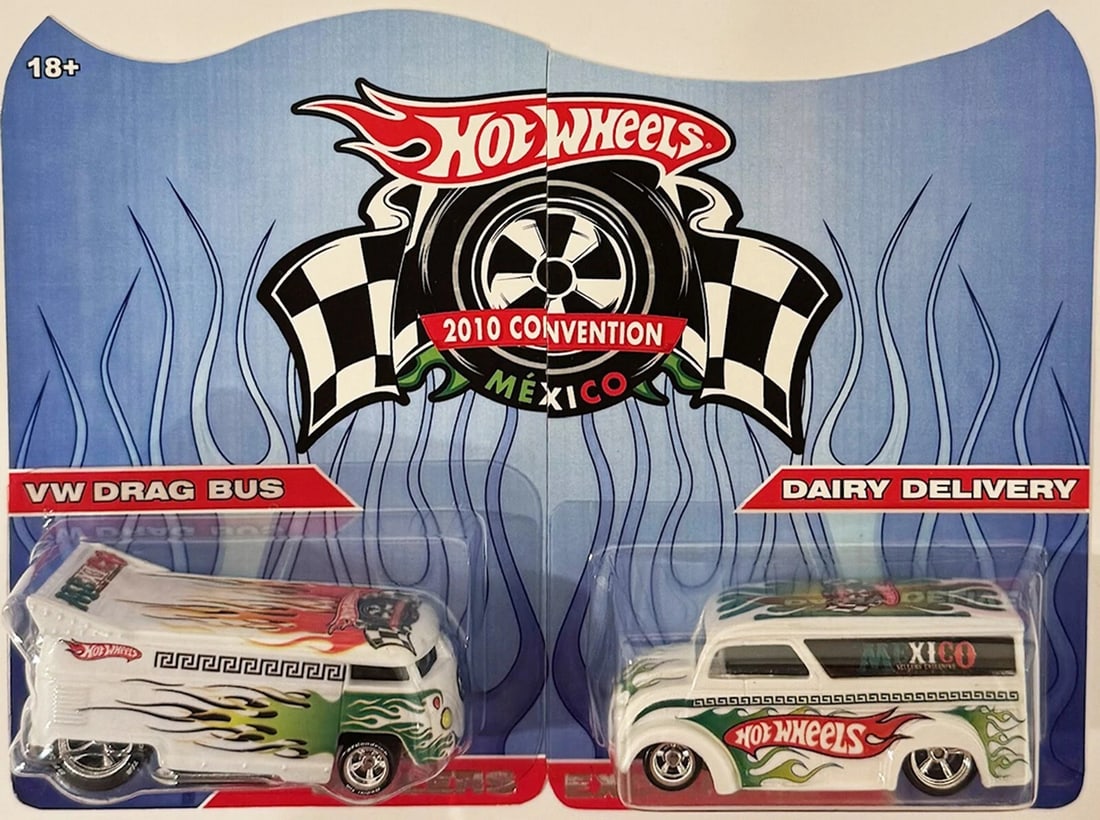 VW DRAG BUS & Dairy Delivery Hot Wheels 2010 Mexico Convention 1 of 80 Sellers: Condition: New: A brand-new, unused, unopened, undamaged item (including handmade items). See the seller's listing for full details. ,Country of Origin: Mexico,Autographed: No,Vehicle Make: Volkswagen