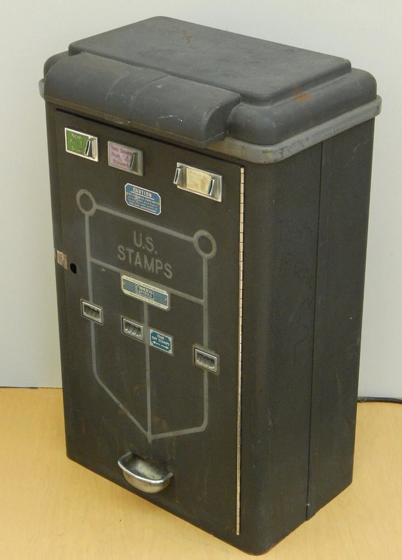 Vintage Large Post Office Stamp Machine US Meter Art Deco Nickel Box Mail (1 of 20)