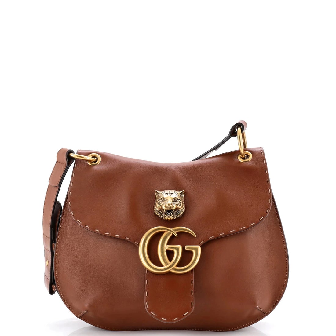 Gucci GG Marmont Animalier Shoulder Bag Leather Medium: Condition: Pre-owned - Good,Brand: Gucci,Exterior Material: Leather,Style: Cross Body Bags,Exterior Color: Brown,Department: Women,Size: Medium