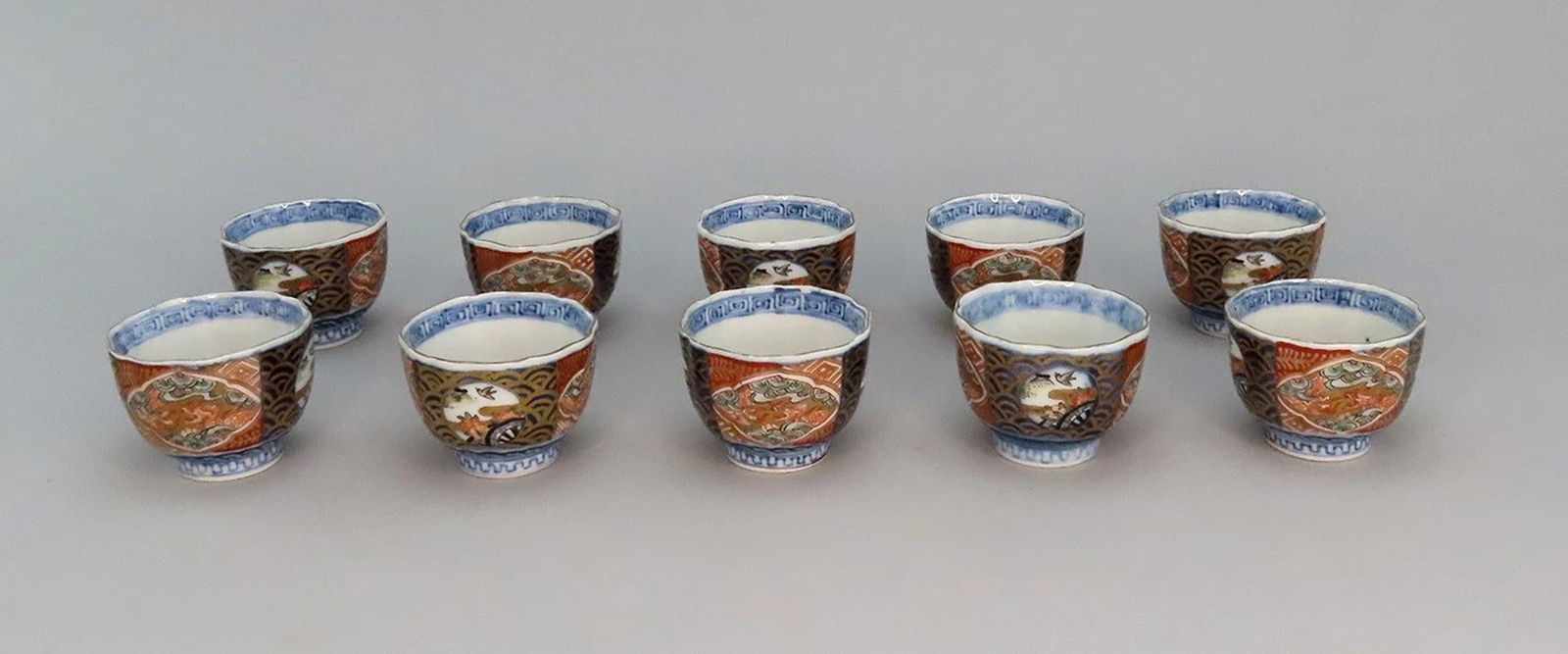 Mid 1800s Antique 10 Japanese Imari Small Cups 2 1/8 in Diameter: Condition: Used: An item that has been used previously. The item may have some signs of cosmetic wear, but is fully operational and functions as intended. This item may be a floor model or store retur