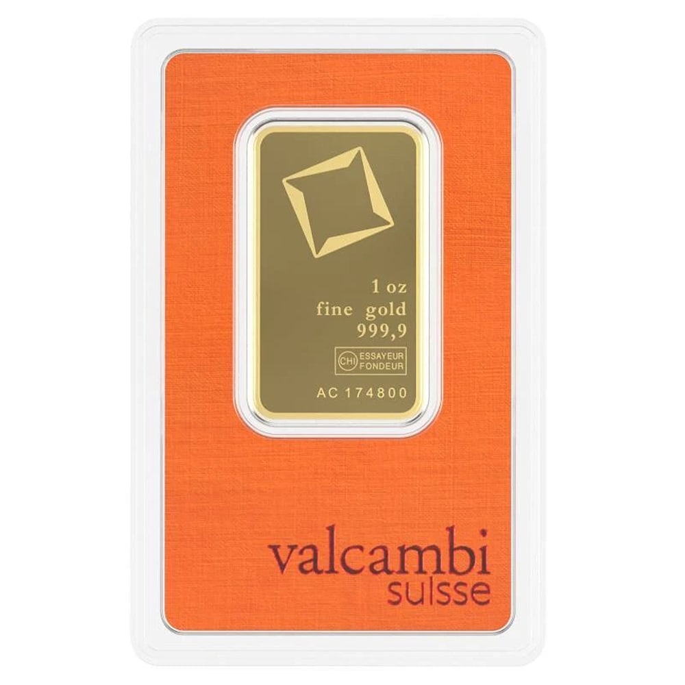 1 oz Gold Bar - Valcambi Suisse .9999 Gold Bullion Bar (In Assay) #A688: Country of Origin: Switzerland,Serial Number: Random,Brand/Mint: Valcambi,Composition: Gold,Fineness: 0.9999,Precious Metal Content per Unit: 1 oz,Shape: Bar,Total Precious Metal Content: 1 Troy Ounce